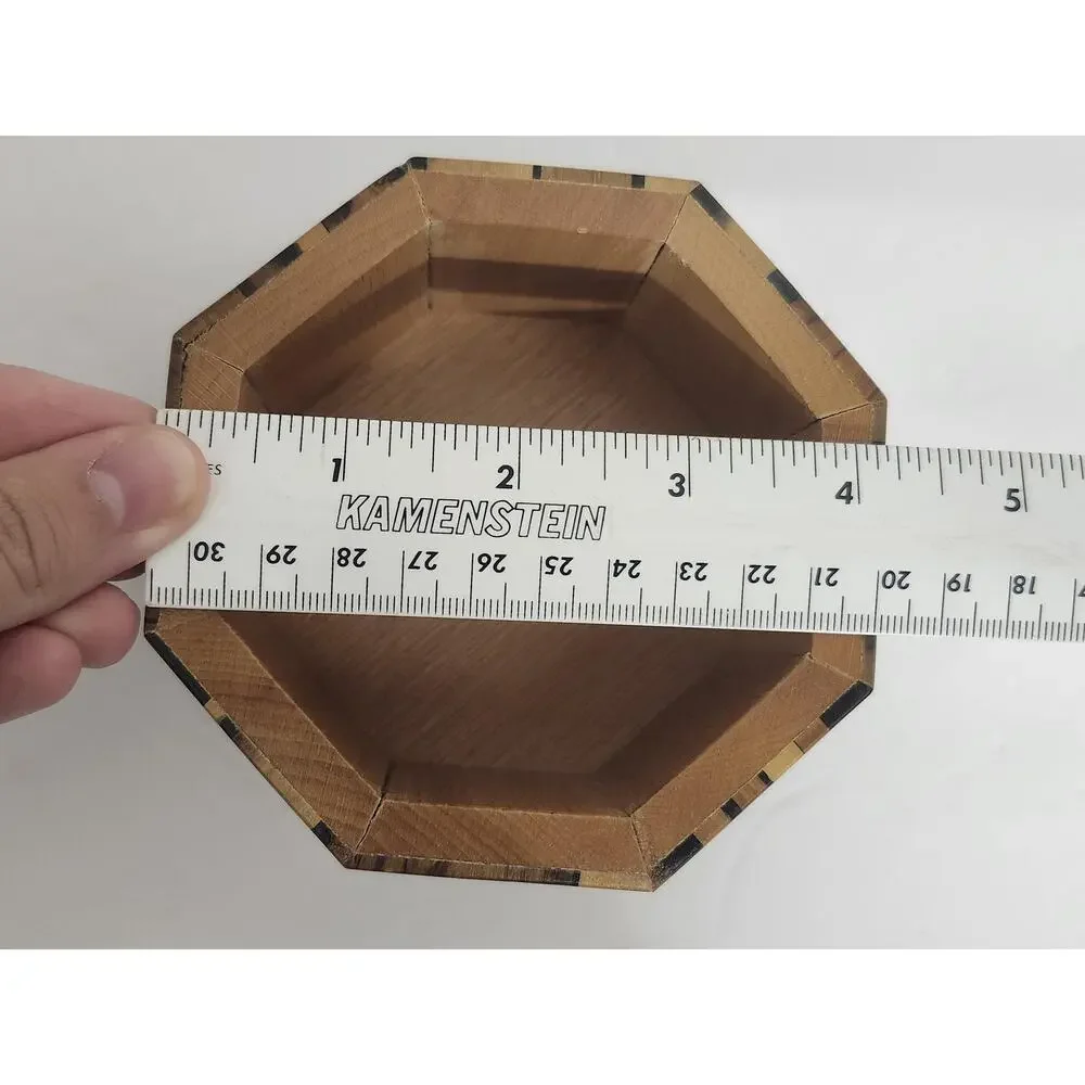 Vintage Richard Gross MCM Marquetry Octagon Wood Trinket Jewelry Box
